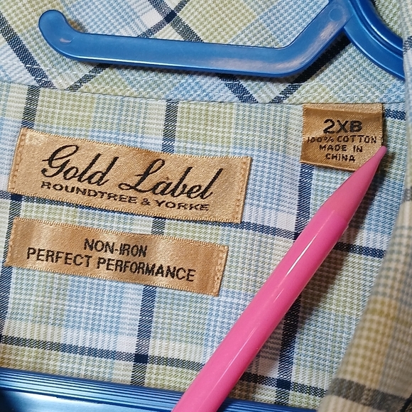 Roundtree & Yorke Gold Label Size 2XB button up  Casual Men's Short Sleeve Shirt - Picture 2 of 6